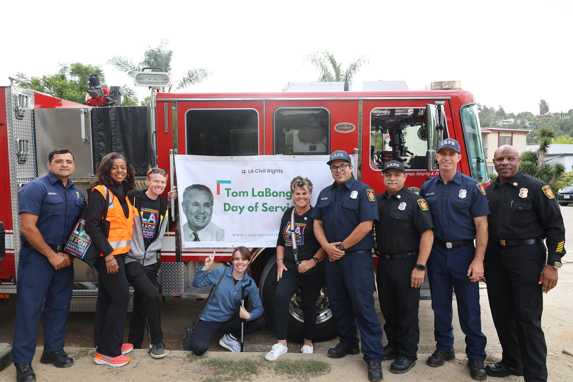 LAFD with LaBonge Family and GM Capri Maddox in Silver Lake