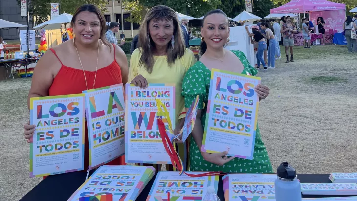 LA Civil Rights table at Valley Pride 2022 with Council President Nury martinez
